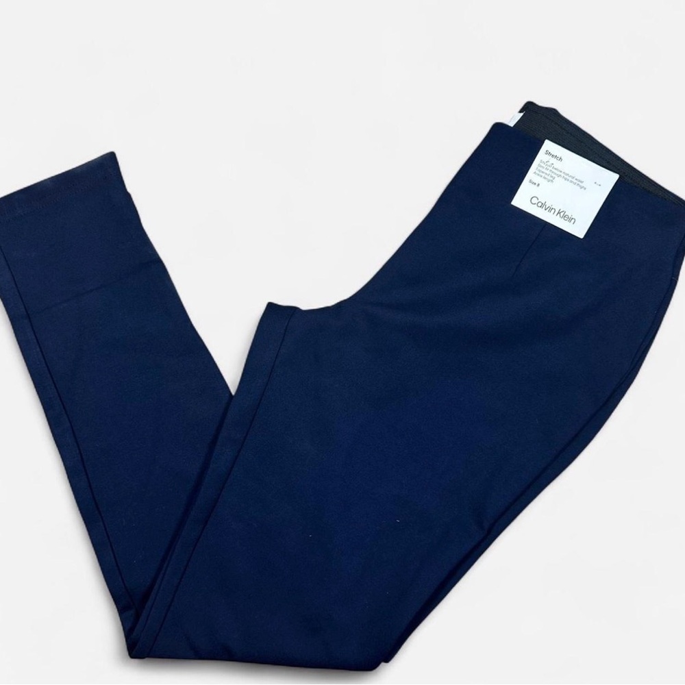 NWT Calvin Klein Slim Fit Natural Stretch Tapered Leg Trousers Women’s 8 Classy